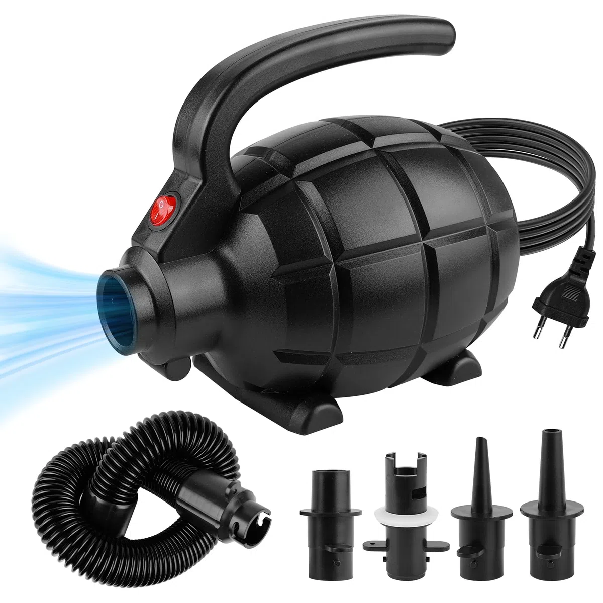 Pompe à air électrique 600 W - Pompe à air électrique avec 4 buses - Pompe électrique pour le gonflage - Pompe pour matelas - Piscine gonflable