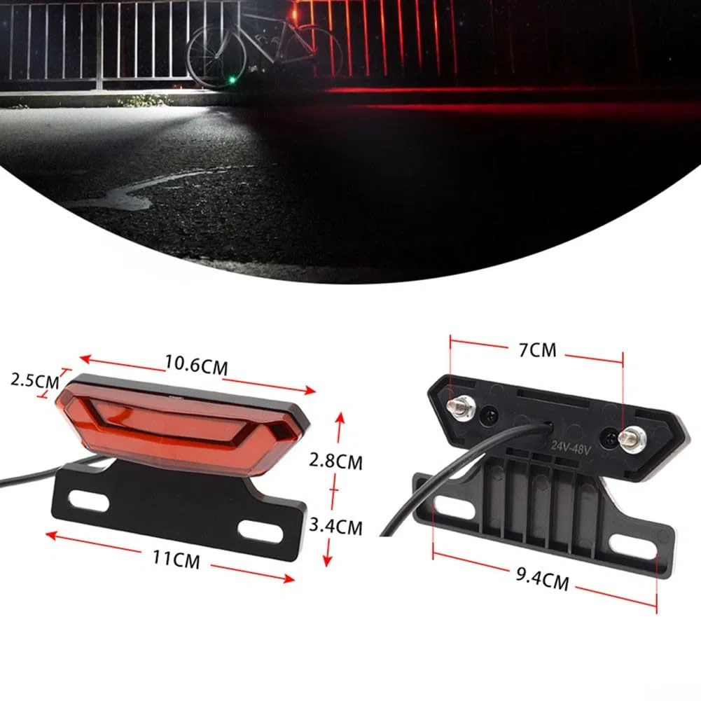 Kit d'éclairage pour vélo électrique 24V-48V, kit d'éclairage de vélo électrique avec phare LED, feu arrière et interrupteur de contrôle utilisateur pour une sécurité de conduite améliorée