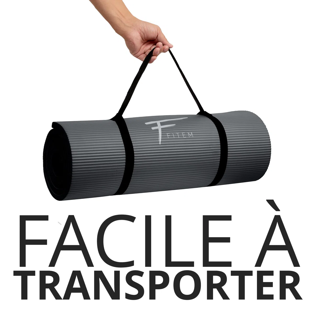 Fitem Tapis de Sol Ultra-Epais en Mousse Confort Haute Densité NBR - 183 x 60 x 1,5 cm ou 1 cm - pour Gym,Yoga, Sport, Gymnastique, Fitness, Pilates, Musculation