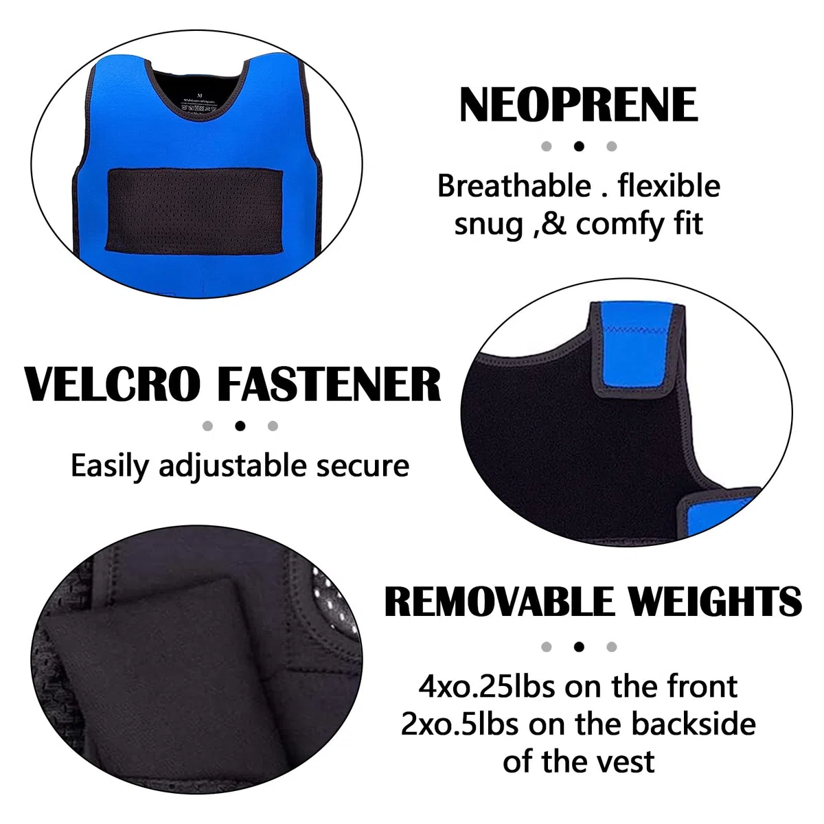 Gilet Lesté pour Enfants, Gilet de Compression Gilet Lesté de Sécurité pour Enfants Souffrant de Surcharge Sensorielle ABR Autisme TDAH SPD SI Veste Lestée 1,3kg Poids Amovible, Bleu