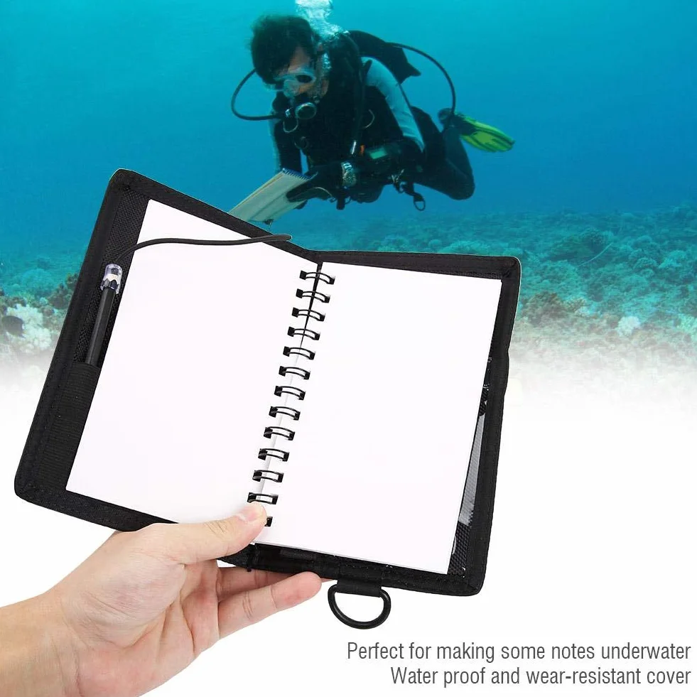 Tbest cahier sous marin, Plongée Ardoise, carnet sous-Marin plongée sous-Marine carnet étanche Papier laitier Livre avec Crayon Replacement pour l’Eau plongée Natation